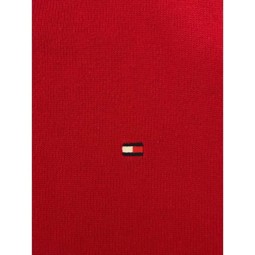 Tommy Hilfiger Sweater Men XL Red V Neck Pullover Logo - Picture 4 of 7